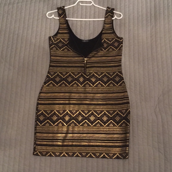 Black & Gold Bodycon Mini - Picture 2 of 4